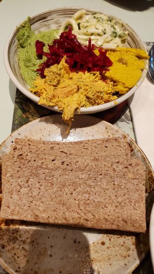 mezze platter with crackers at Le Botaniste - Bryant Park in New York City