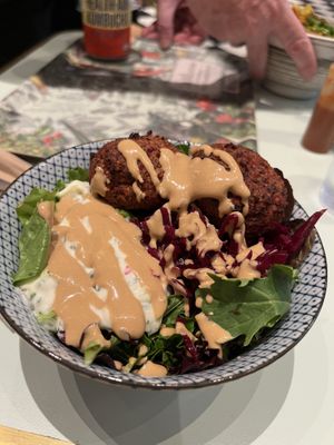 Side salad and veggie balls  at Le Botaniste - Bryant Park in New York City