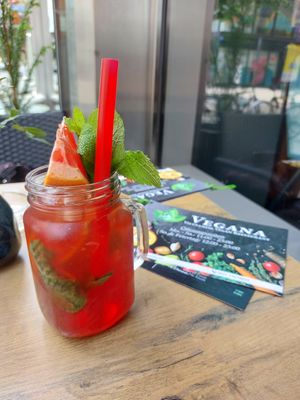 Thai basil lemonade at Vegana Vietnamese Restaurant in Mannheim