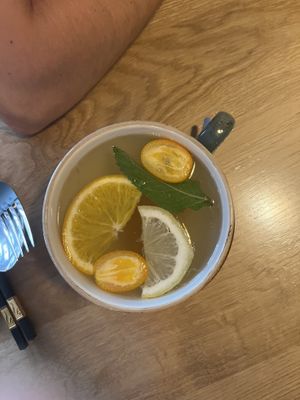 Yuzu tea (it is sweet)   at Vegana Vietnamese Restaurant in Mannheim