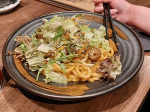 Udon noodles with seitan at Vegana Vietnamese Restaurant in Mannheim