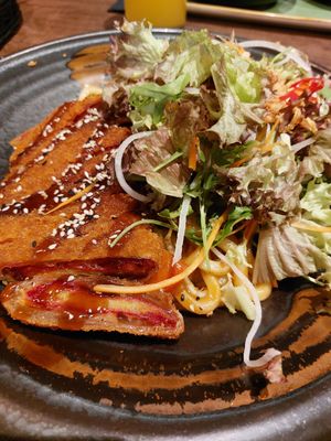 Udon noodles with seitan duck at Vegana Vietnamese Restaurant in Mannheim