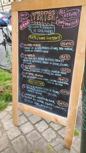 Terrasse menu at Terter in Brussels