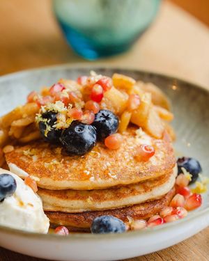 Gluten free pancakes tower at Terter in Brussels