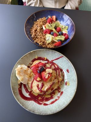 Pancakes and yoghurt bowl  at Terter in Brussels