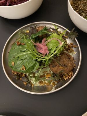 Tofu balls + mushrooms (hidden)  at Terter in Brussels