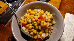 Chickpea salad at Spice Cafe & Restaurant in Belgrade