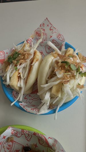 Vegan tofu bao  at Dumpling Drop in Victoria