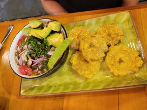 Vegan Ceviche at Fer's Grill House in Puerto Baquerizo Moreno