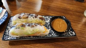 Vegan Duck rice paper rolls at Vietfood Springwood in Springwood