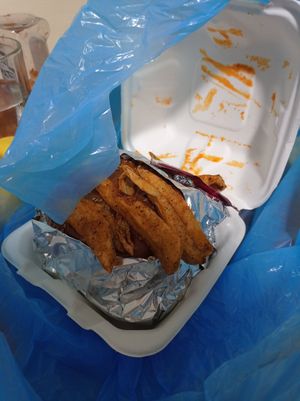 Each burger includes a portion of fries at Rebel's Diner in Cuernavaca