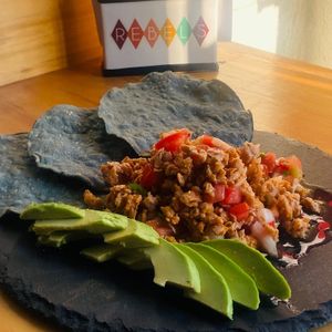 Ceviche de soya 🤤 at Rebel's Diner in Cuernavaca