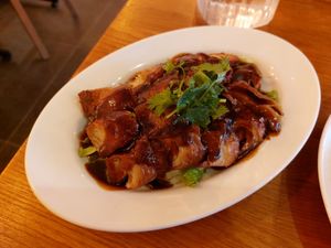 Duck in brown sauce at Vegebowl in Paris