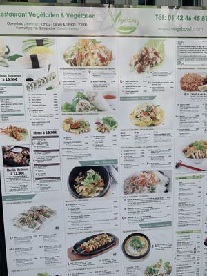 Pictorial menu  at Vegebowl in Paris