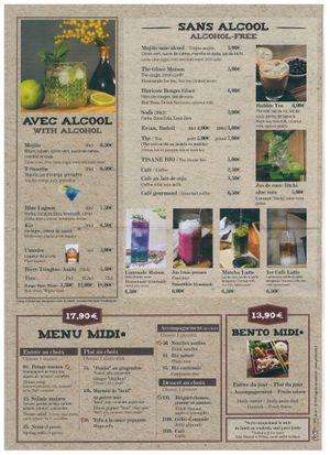 New menu, page 4 (August 2023). at Vegebowl in Paris