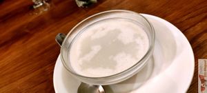 Almond flan at Vegebowl in Paris