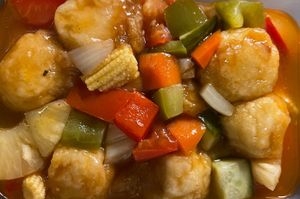 Sweet and sour tofu at Vegebowl in Paris
