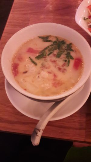 Coconut soup at Vegebowl in Paris