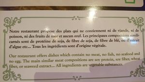 Vegetarian statement at Vegebowl in Paris