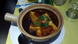 Stuffed tofu at Vegebowl in Paris