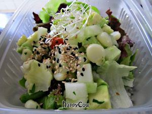 Fresh Yami salad (corn, avocado, zucchini,lettuce and honey mustard dressing) at Yami in Lima