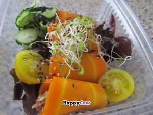 Carrots rolls stuffed with fresh vegetables and dressing at Yami in Lima