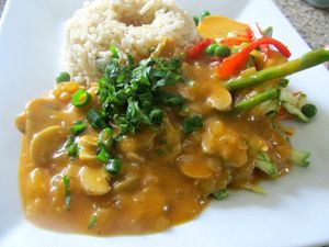 Ají de champiñones (Mushroom in a delicious veggie cream) Peruvian classic at Yami in Lima