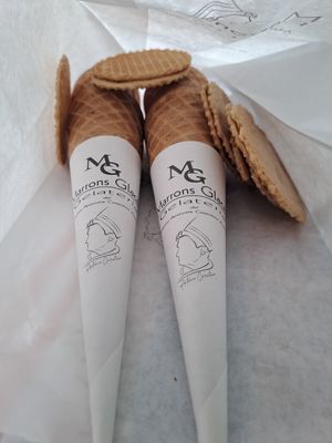 Biscuits and cones at Marrons Glaces in Catanzaro