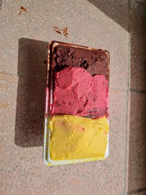 mango ice cream, berries and dark chocolate (modica black) at Marrons Glaces in Catanzaro