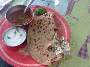 Tofu paratha at Bishnu Trackkers Cafe in Dharamshala