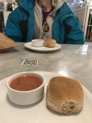 Complimentary bread and pebre  at Quinoa in Las Condes