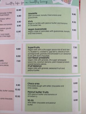 Various vegan options at Bon Bonheur in Rhodes
