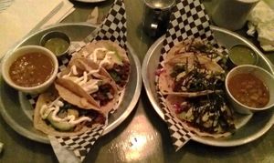 Stewed Seitan tacos and Baja tacos at Ground Control in Chicago