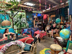 Seating area at Los Trece Cielos in Tzununa