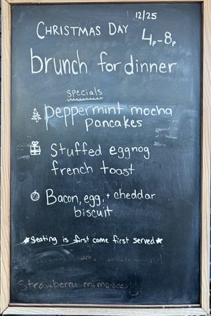 chalkboard outside of restaurant   at the HOOT in Columbia