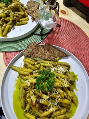 Pasta pesto at Lewis's House in Puerto Viejo De Talamanca