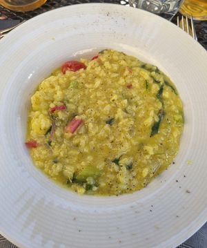 Vegan risotto of the day at Zum Beispiel in Porvoo