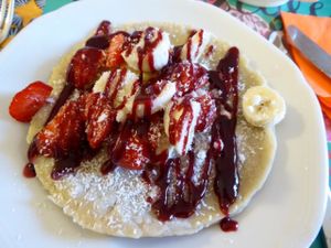 Crepe mit Erdbeeren und Banane at La Casota in Nago-torbole