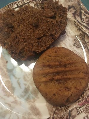 Cinnamon cake and peanut butter cookie  at La Casota in Nago-torbole