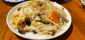 Vegan noodle dish at Viet Nam Ao BaBa in Hiroshima
