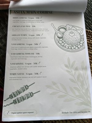 Asian Mains Menu contd, Sept. 7, 2024  at Munduk Farm House in Munduk