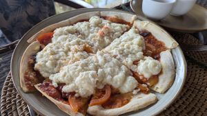 The vegan cheese is a little weird. at Munduk Farm House in Munduk