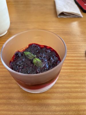 Panacotta de amora!😋  at Sol Cozinha Vegetariana in Portimao