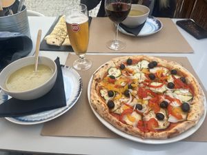  Vegan Pizza and soup  at Pizzeria Piccolino in Zambujeira Do Mar