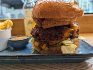 Triple Nasty smash burger at SIGGIS v/gan burger & co in Munich