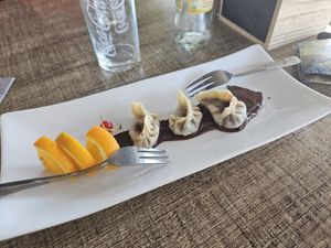 Vegan Chocolate Momos at Coffee Momo in Germering