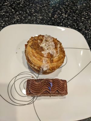 Apple cruffin and chocolate financier at Cafe Liv in Ypsilanti