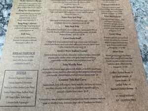 Coconut tofu curry on menu  at Hidden Still Spirits in Hershey