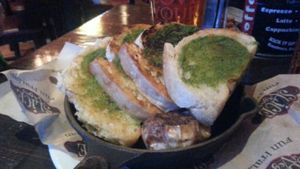 not your momma's vegan garlic bread at Slice of Vegas Pizza in Las Vegas