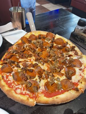 Non-meat lovers pizza. Hands down best vegan pizza   at Slice of Vegas Pizza in Las Vegas